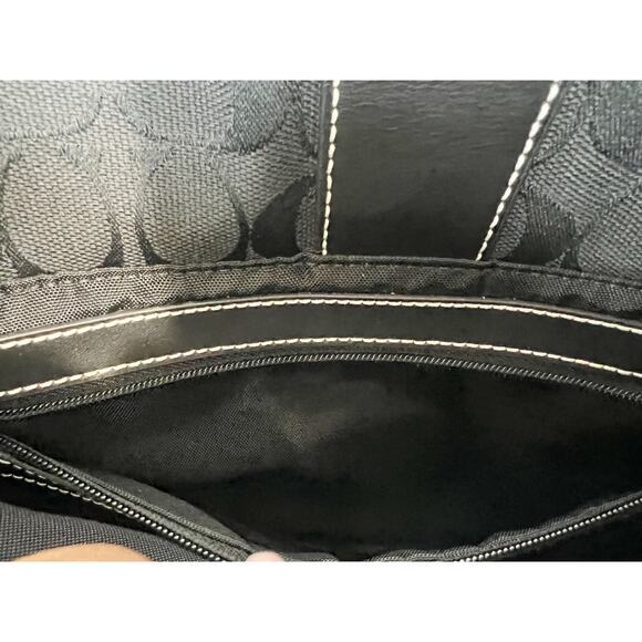 Vintage Coach Canvas Signature Logo Crossbody Messenger Bag #D25-5229 Black - Picture 10 of 16